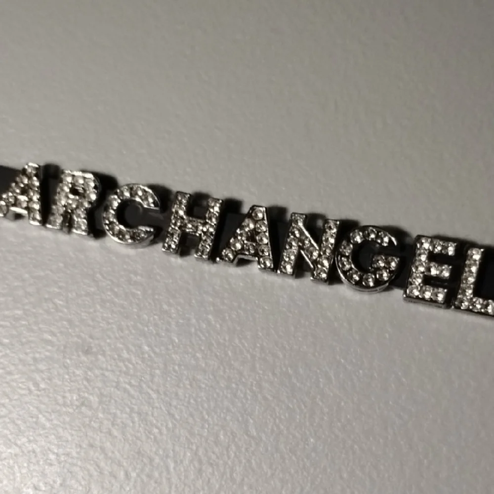ARCHANGEL Clear Crystal Silver-Tone Logo Bracelet